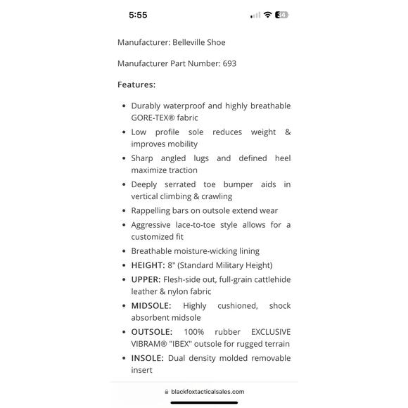 Belleville 693 Waterproof Military Assault Flight Boot Mens 5.5 R Sage AF Green - Picture 11 of 11